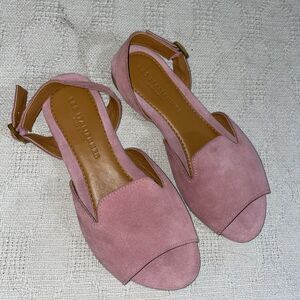 Les Italiennes Women’s Casual Sandals Size 39 U.S. 8 M Pink Leather Beach Cruise